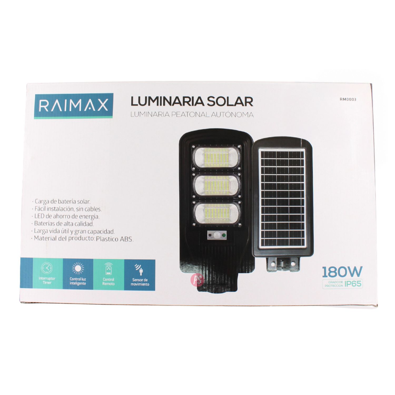 FOCO SOLAR 180W LED IP65 CON CONTROL Y SENSOR RAIMAX - PS - 4