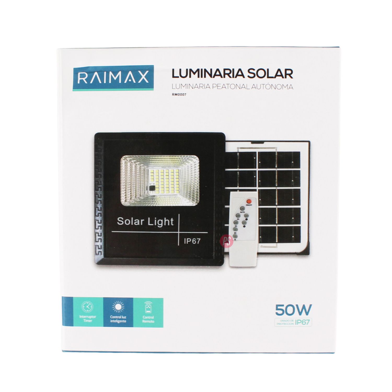 REFLECTOR SOLAR RAIMAX 50W LED IP67 SENSOR Y CONTROL - PS - 5