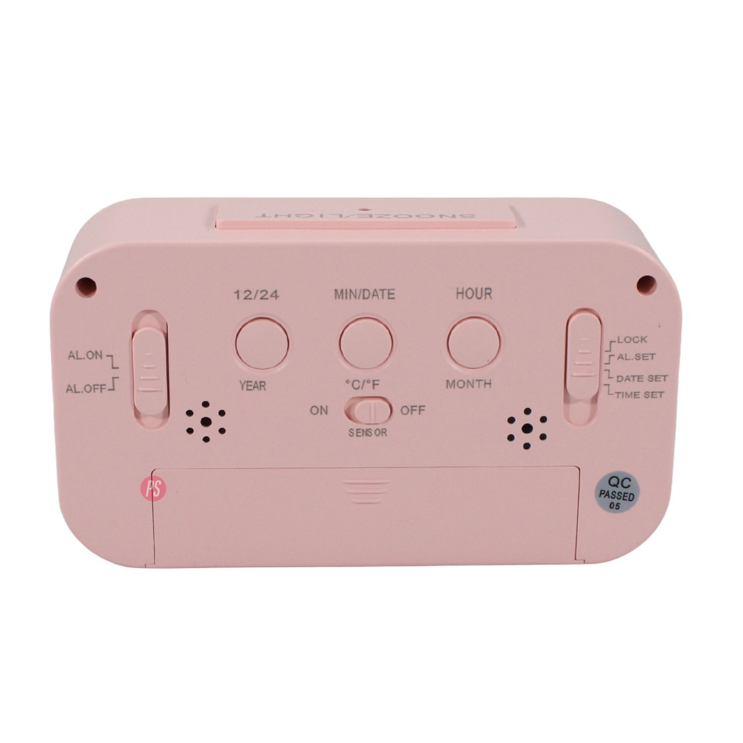RELOJ DIGITAL LCD ROSADO CON ALARMA Y TERMOMETRO - PS - 2
