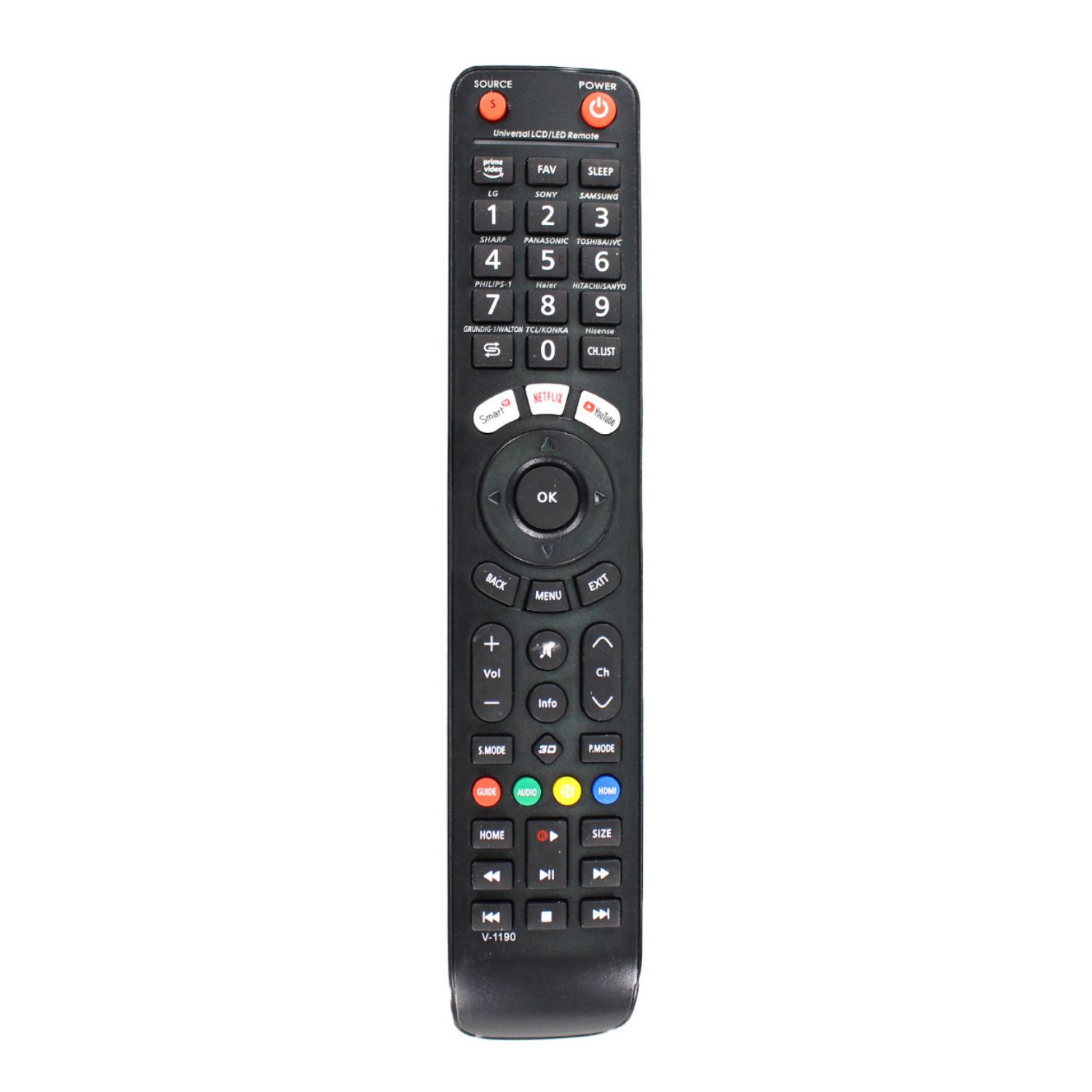 CONTROL REMOTO SMARTTV UNIVERSAL V-1190 OEM - PS - 1