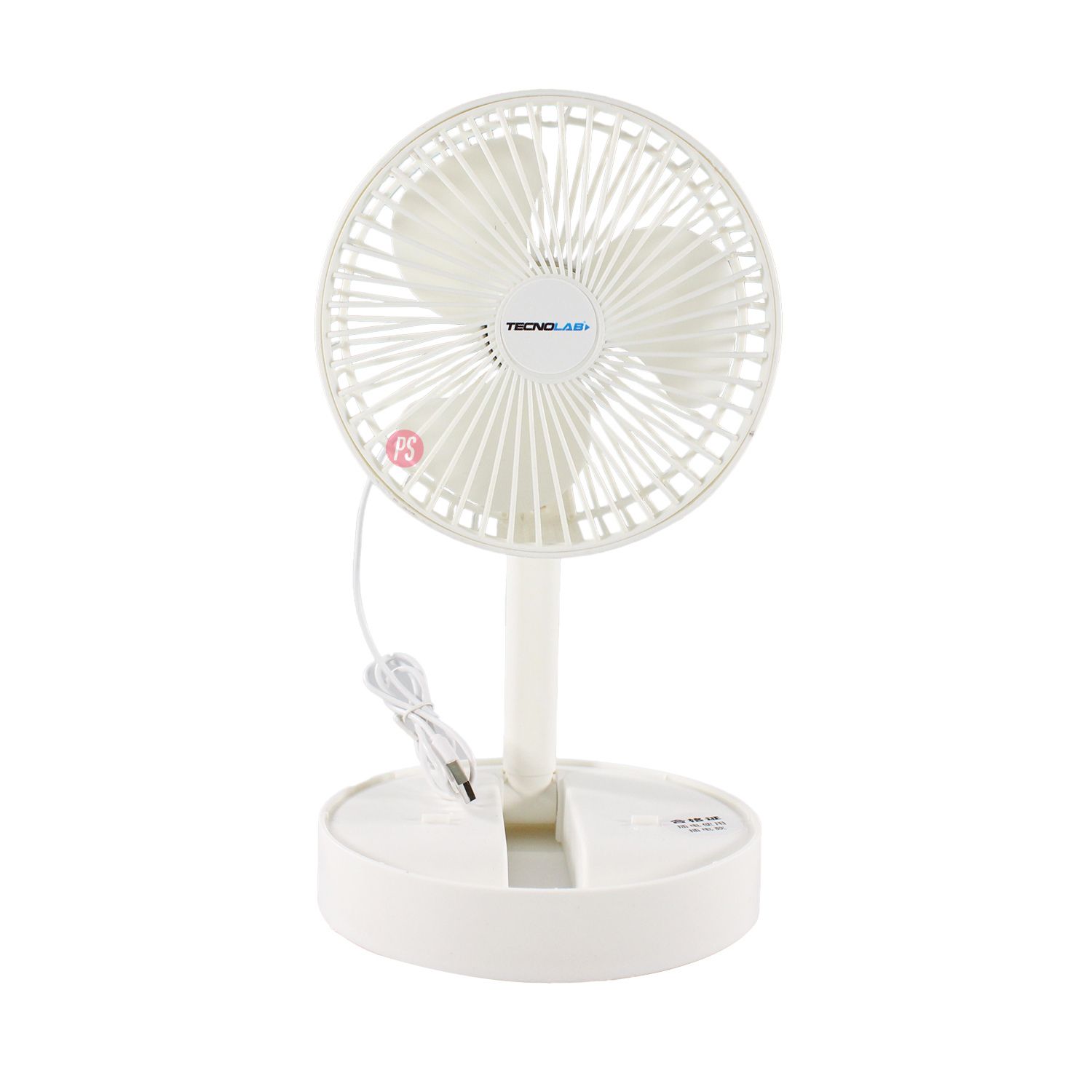 MINI VENTILADOR USB BLANCO CON PEDESTAL Y SOPORTE - PS - 2