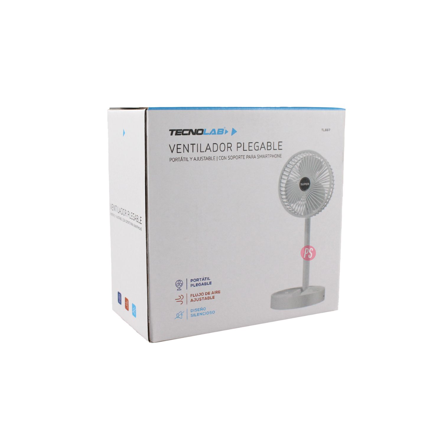 MINI VENTILADOR USB BLANCO CON PEDESTAL Y SOPORTE - PS - 4