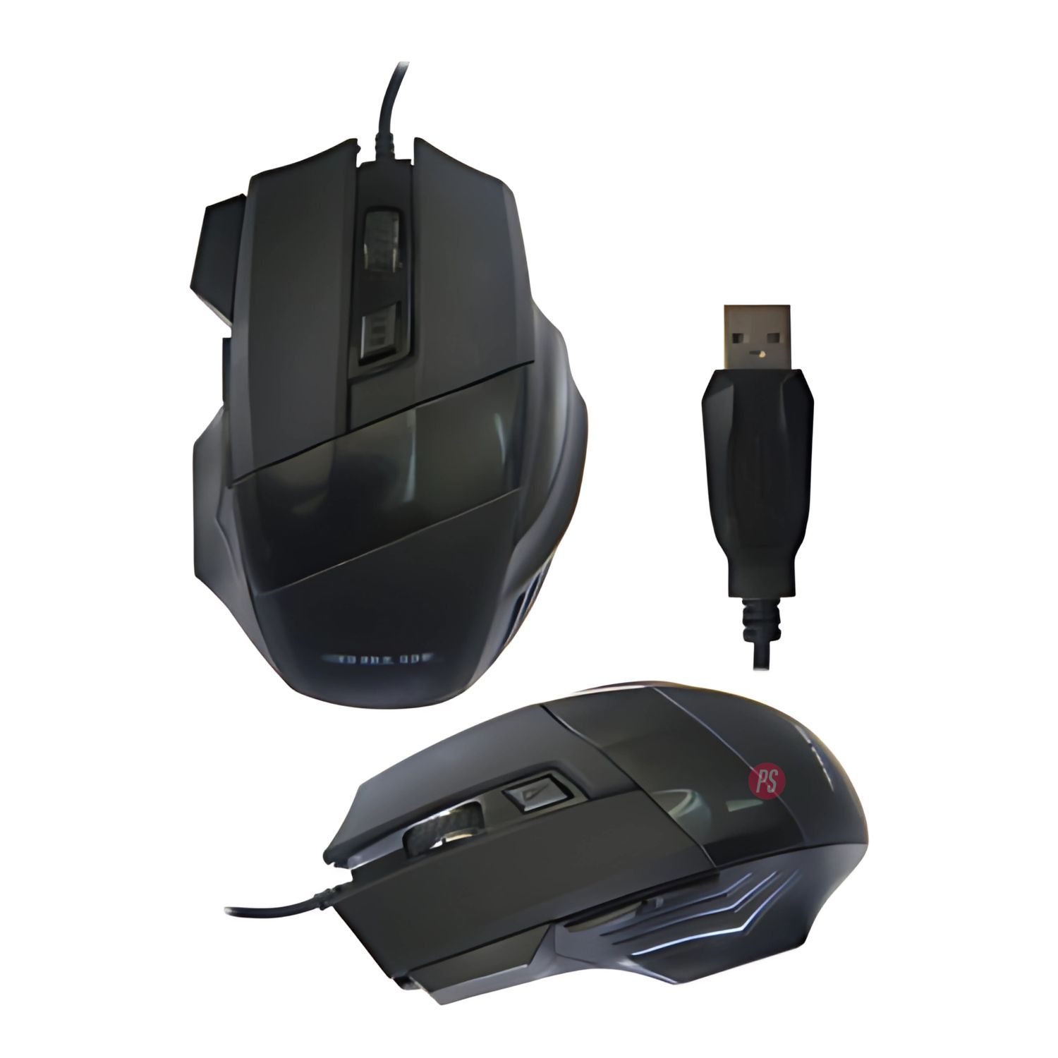 GAMING MOUSE 1600 DPI USB CON LED AZUL ERGONOMICO - PS - 3