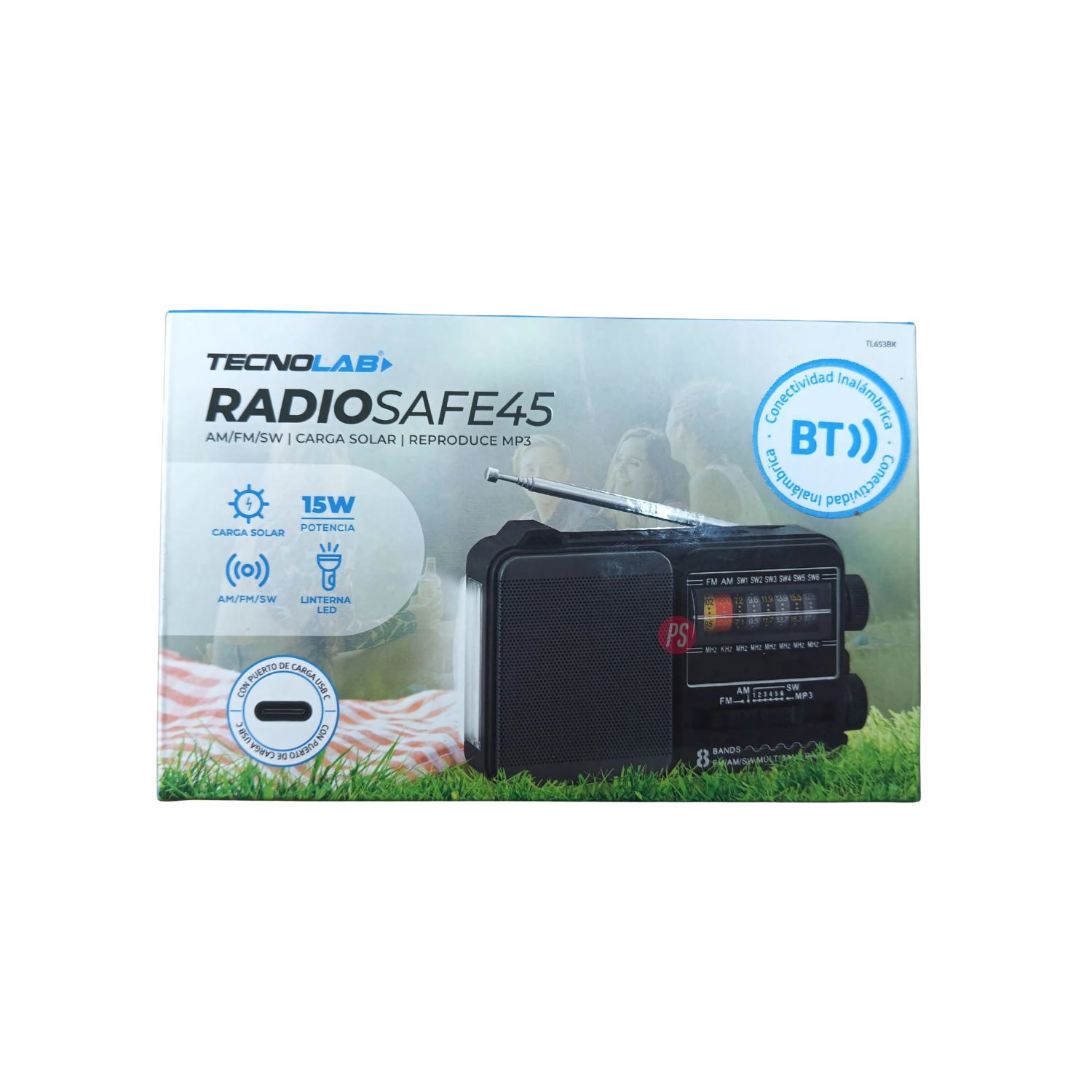 RADIO PORTATIL SOLAR AMFMSW LED 5W AZUL - PS - 2