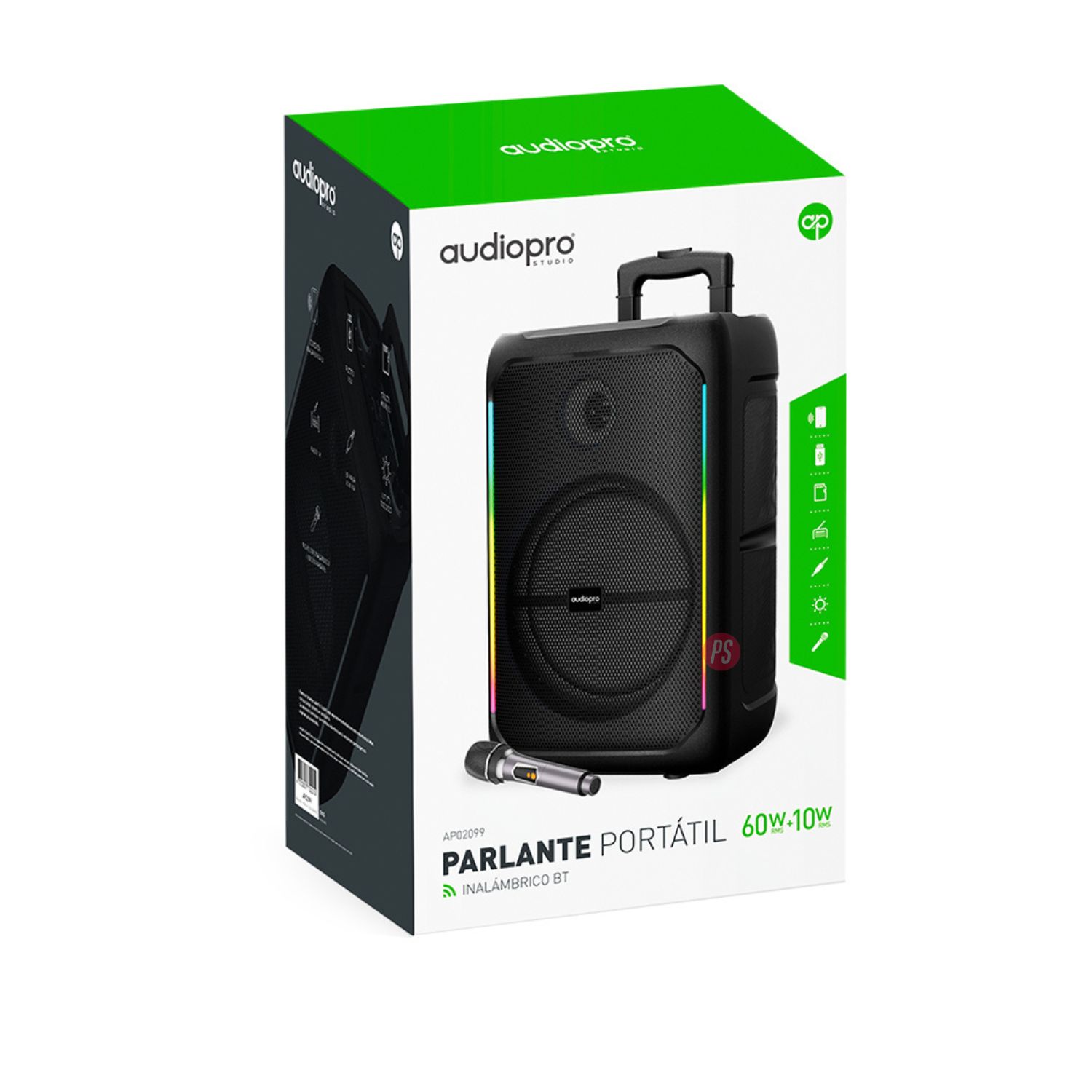 PARLANTE KARAOKE 60W BLUETOOTH MICROFONO INALAMBRICO - PS - 2
