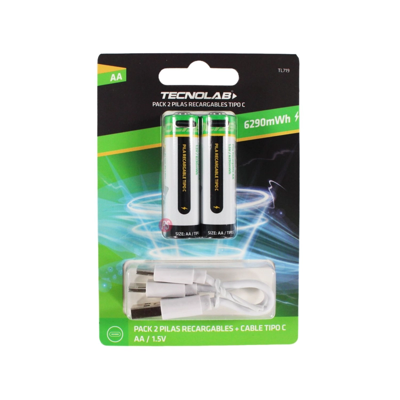 PACK 2 PILAS AA RECARGABLES USB 6290MWH - PS - 3