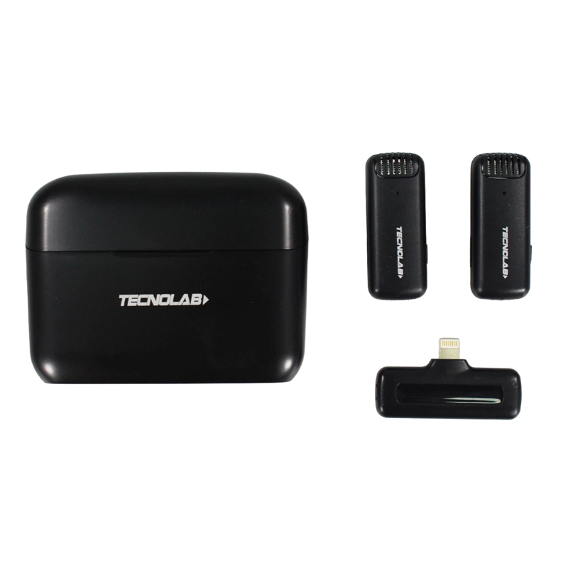KIT MICROFONOS DUALES LAVALIER INALAMBRICOS 25MTS HD - PS - 1
