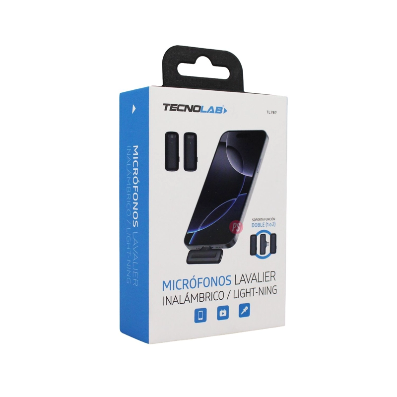 KIT MICROFONOS DUALES LAVALIER INALAMBRICOS 25MTS HD - PS - 4
