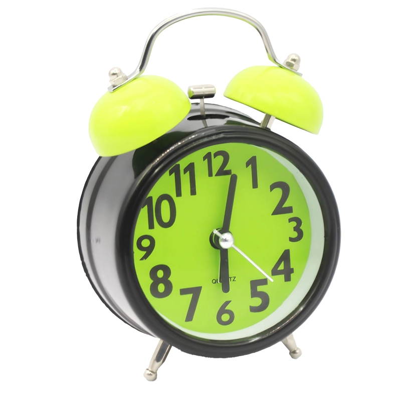 RELOJ DESPERTADOR CON CAMPANA Y LUZ CAMBIA COLOR - PS - 1