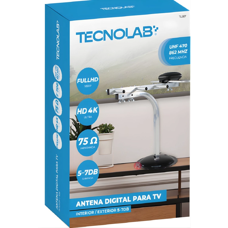 ANTENA DIGITAL TV INTERIOR Y EXTERIOR ALTA SEÑAL - PS - 3