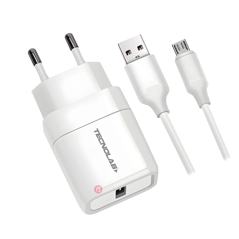 CARGADOR USB 12W CON CABLE MICRO USB CERTIFICADO - PS - 3