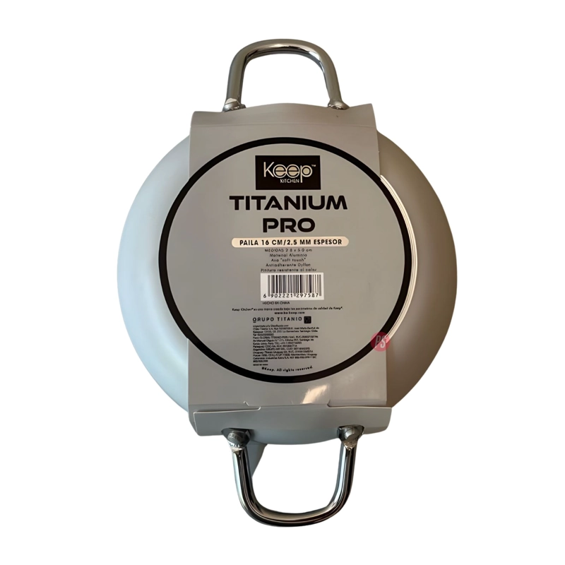 PAILA ANTIADHERENTE 16CMS TITANIUM PRO GRIS - PS - 5