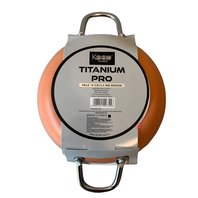 PAILA ANTIADHERENTE 16CMS TITANIUM PRO GRIS - PS - 5