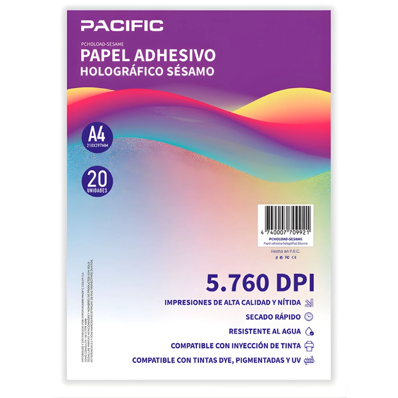 PAPEL ADHESIVO HOLOGRAFICO 20 HOJAS SE SAMO A4 - PS - 1