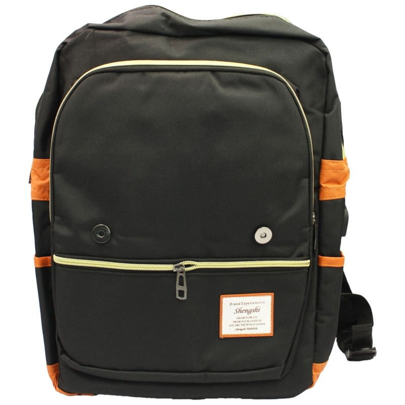 MOCHILA NEGRA BOLSO CRUZADO VIAJE OUTDOOR COMODA - PS - 1