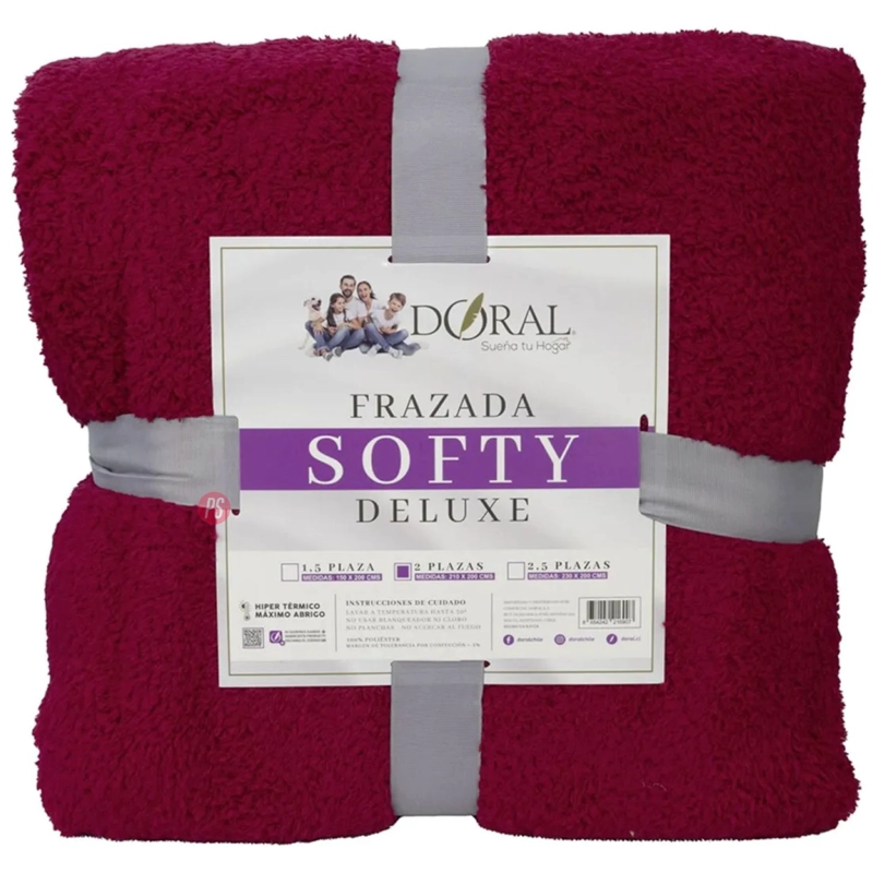 FRAZADA SOFTY LISA 2 PLAZAS HIPERTERMICA TONOS OSCUROS - PS - 4