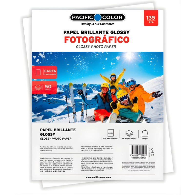 PAPEL FOTOGRAFICO GLOSSY CARTA 135G 50 HOJAS INKJET - PS - 1