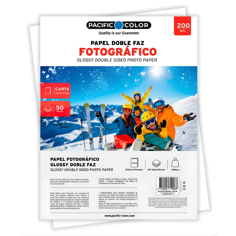 PAPEL FOTOGRAFICO GLOSSY DOBLE CARA CARTA 200G 50 HOJAS - PS - 1