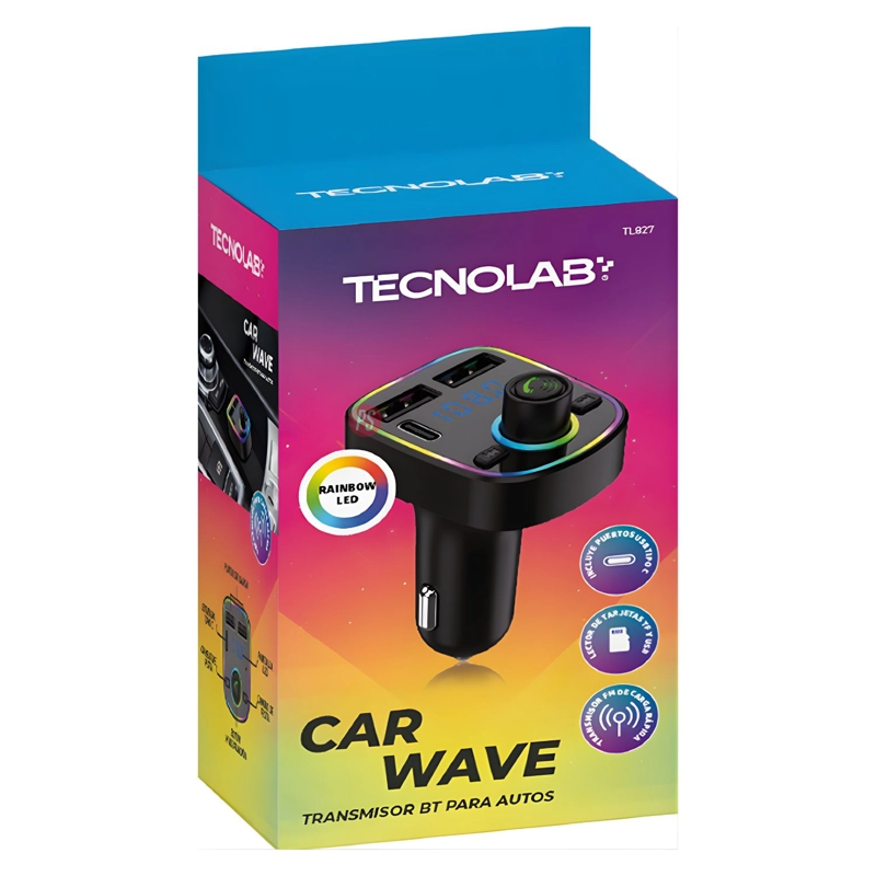 TRANSMISOR FM BLUETOOTH 5.2 AUTO 15.5W USB-C + 2 USB - PS - 4