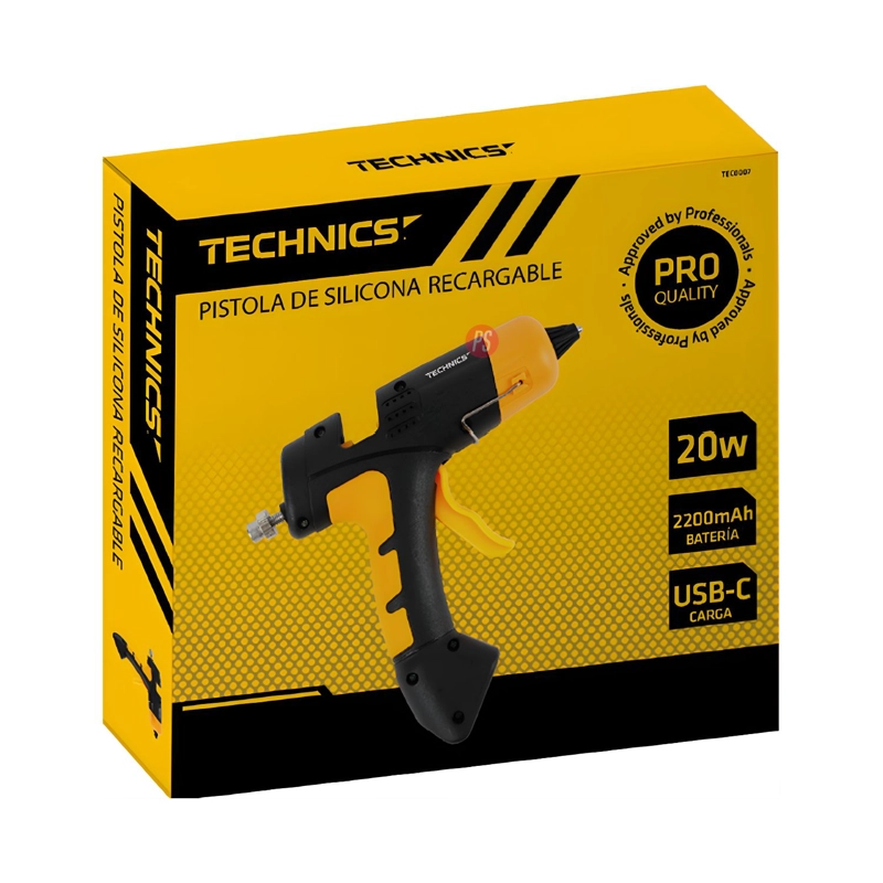 PISTOLA SILICONA TECHNICS RECARGABLE 20W USB-C - PS - 3