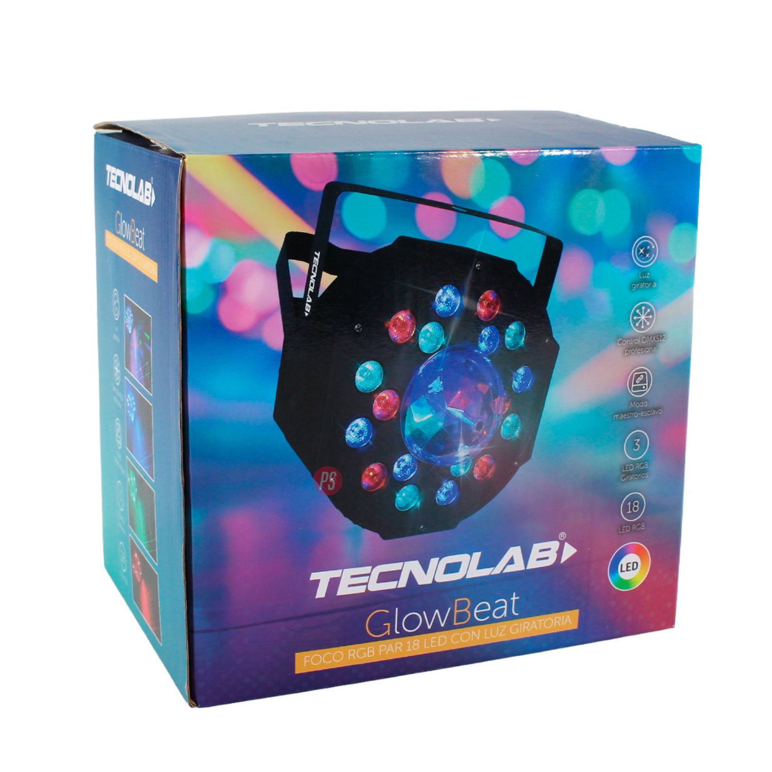 FOCO PAR LED 18 RGB GIRATORIO 60W CON CONTROL DMX - PS - 5