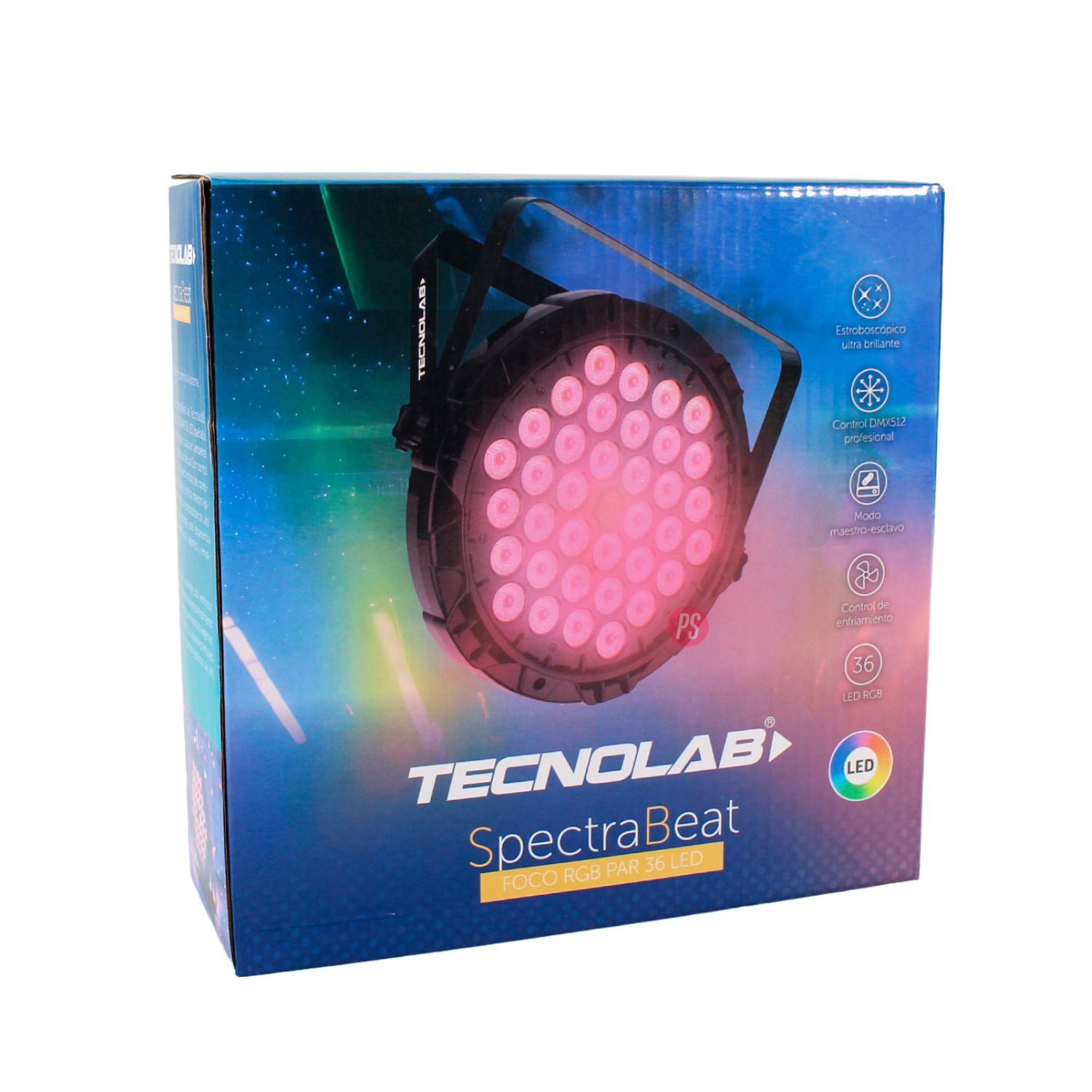 FOCO PAR LED RGB 36 LEDS 60W DMX PROFESIONAL - PS - 4