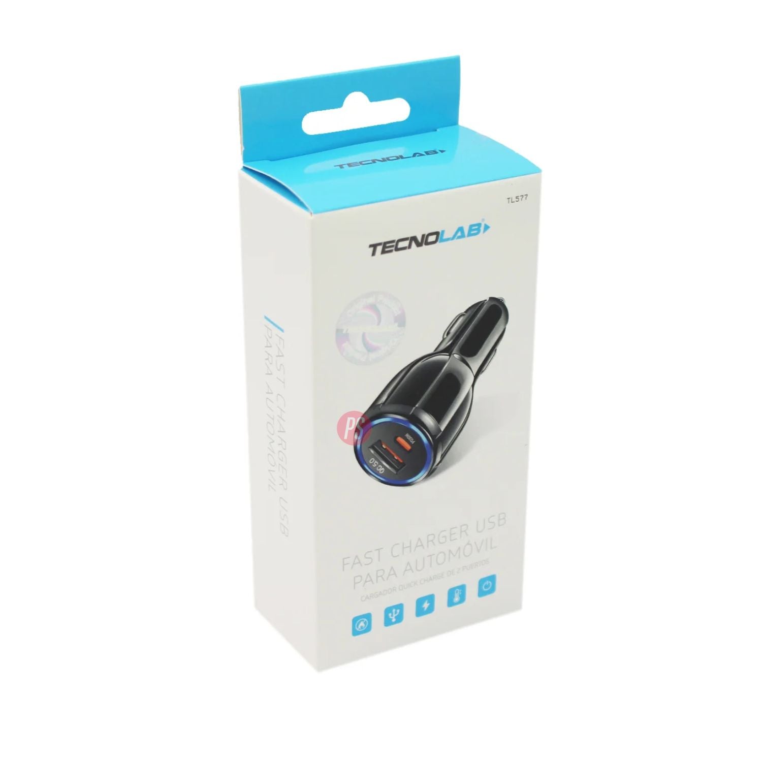 CARGADOR AUTO 60W USB-A + TIPO C CARGA RAPIDA 12V - PS - 4
