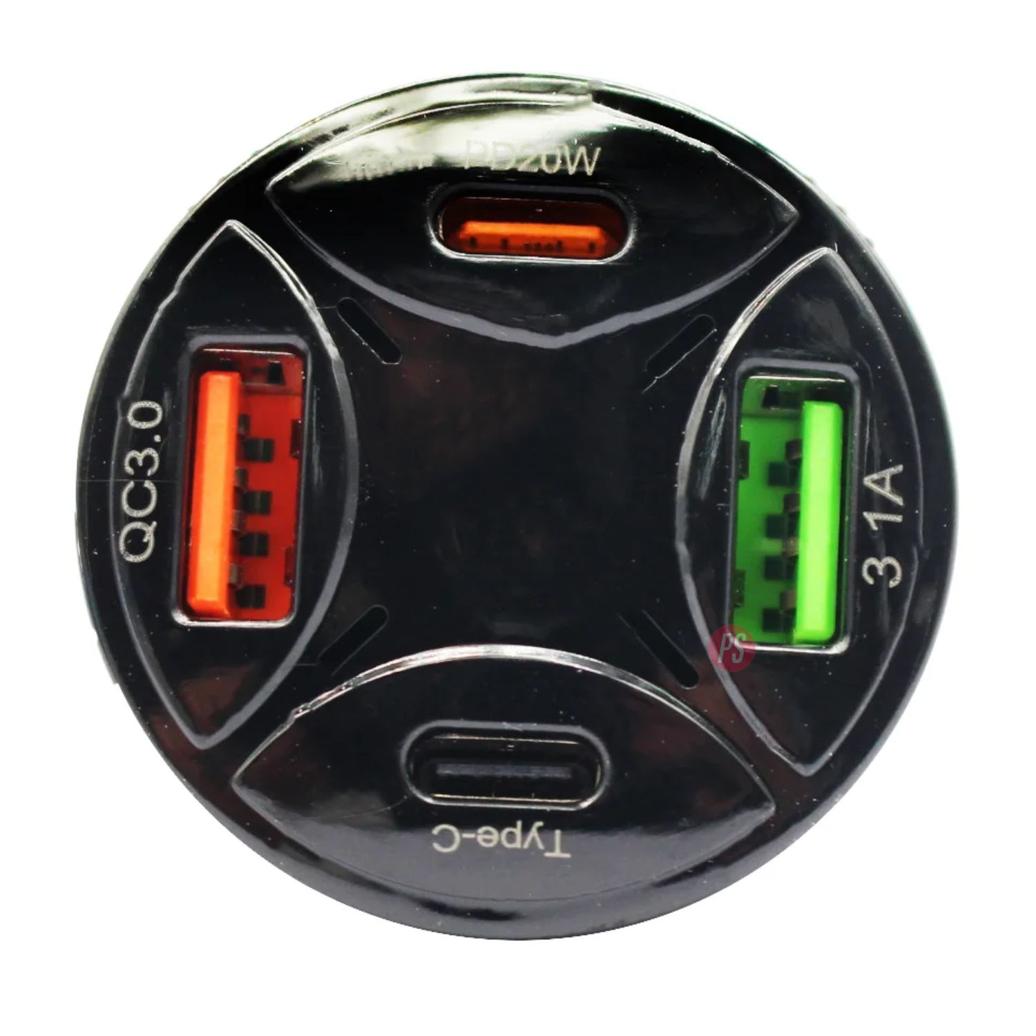 CARGADOR AUTO PD QC USB-A + TIPO C 3.1A 2 PUERTOS - PS - 2
