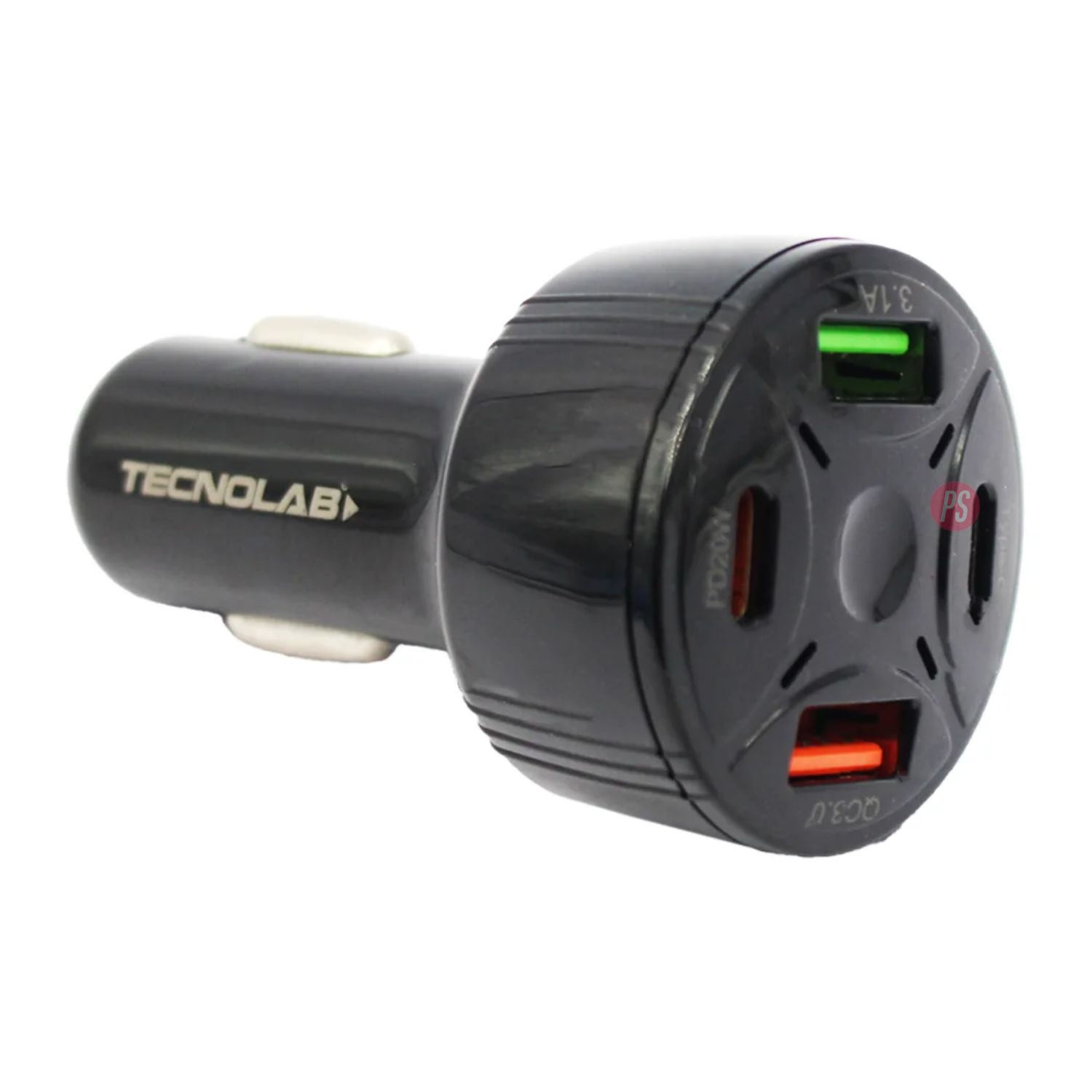 CARGADOR AUTO PD QC USB-A + TIPO C 3.1A 2 PUERTOS - PS - 3