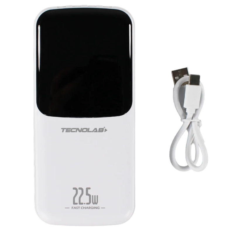 POWER BANK 25000MAH 22.5W CON 4 CABLES CARGA RAPIDA BLANCO - PS - 1