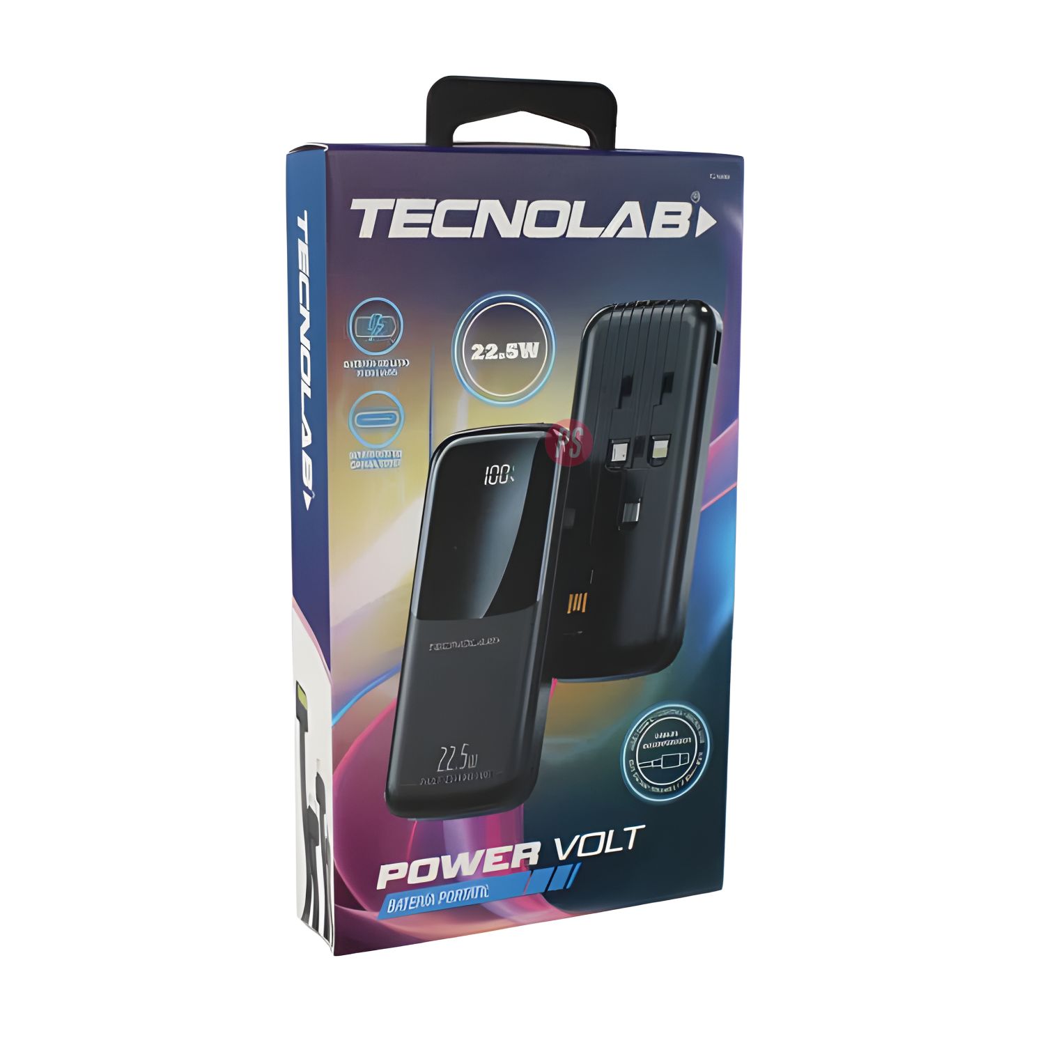 POWER BANK 15000MAH 22.5W CON 4 CABLES INTEGRADOS NEGRO - PS - 5