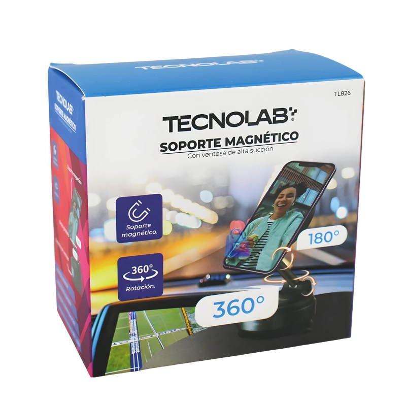 SOPORTE MAGNETICO AUTO 360 CON VENTOSA ALTA SUCCION - PS - 6