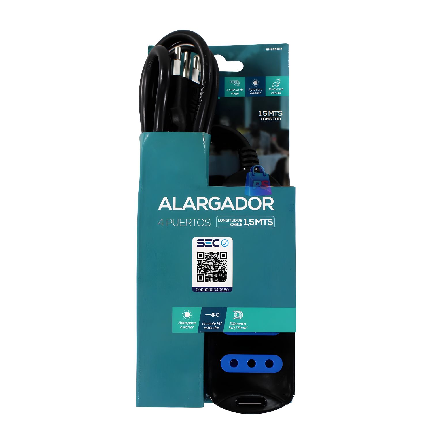 ALARGADOR ELECTRICO 4 ENCHUFES CERTIFICADO SEC BLANCO - PS - 3