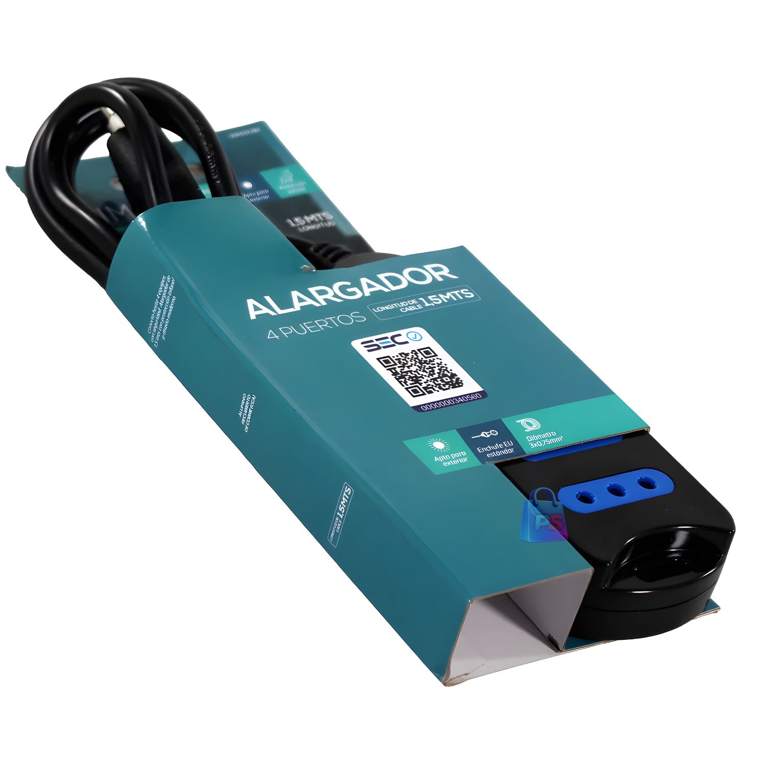 ALARGADOR ELECTRICO 4 ENCHUFES CERTIFICADO SEC BLANCO - PS - 4