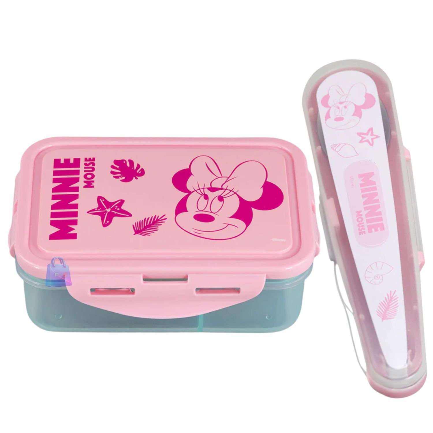 HERME TICO MINNIE 700ML DIVISIONES + CUBIERTOS MINNIE - PS - 1