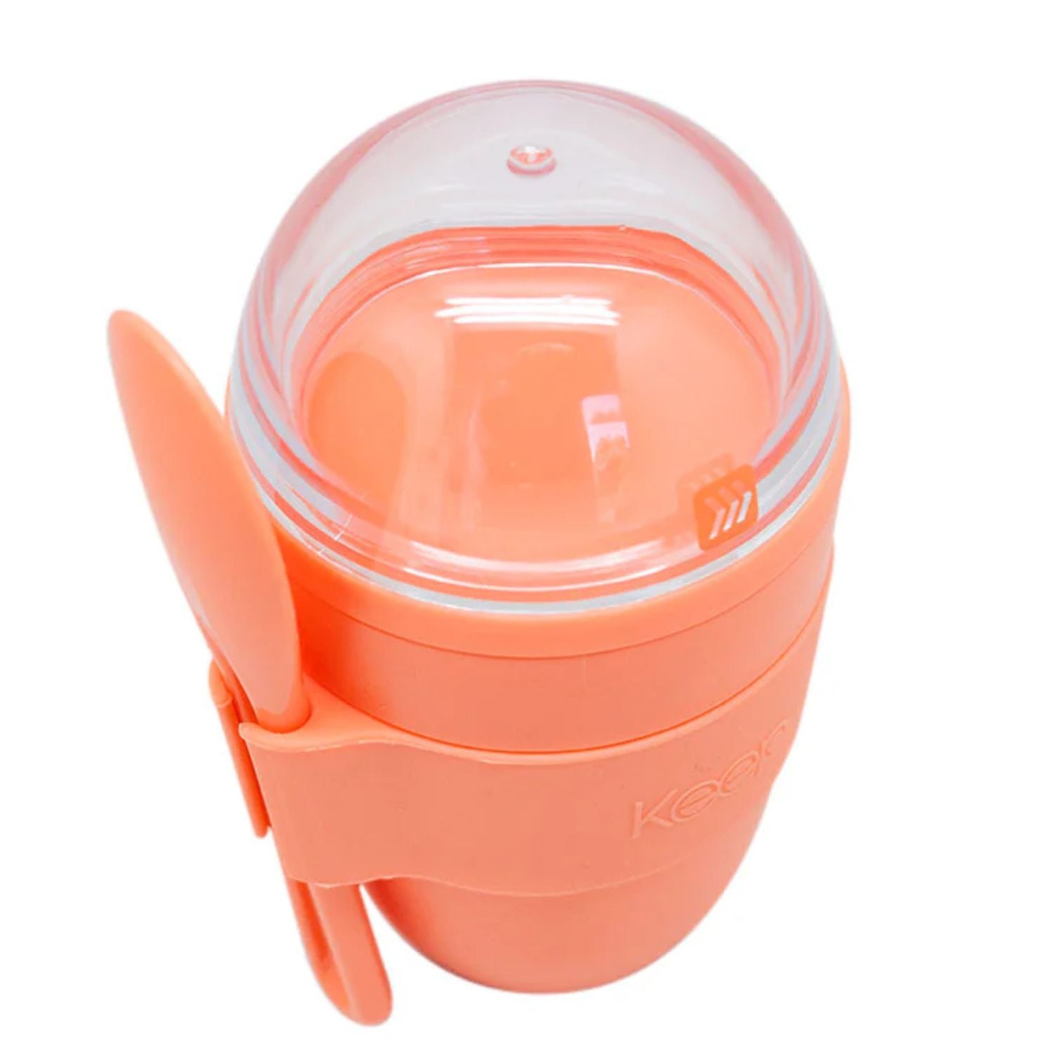 VASO SNACK KEEP 450 ML CON CUCHARITA CORAL - PS - 1