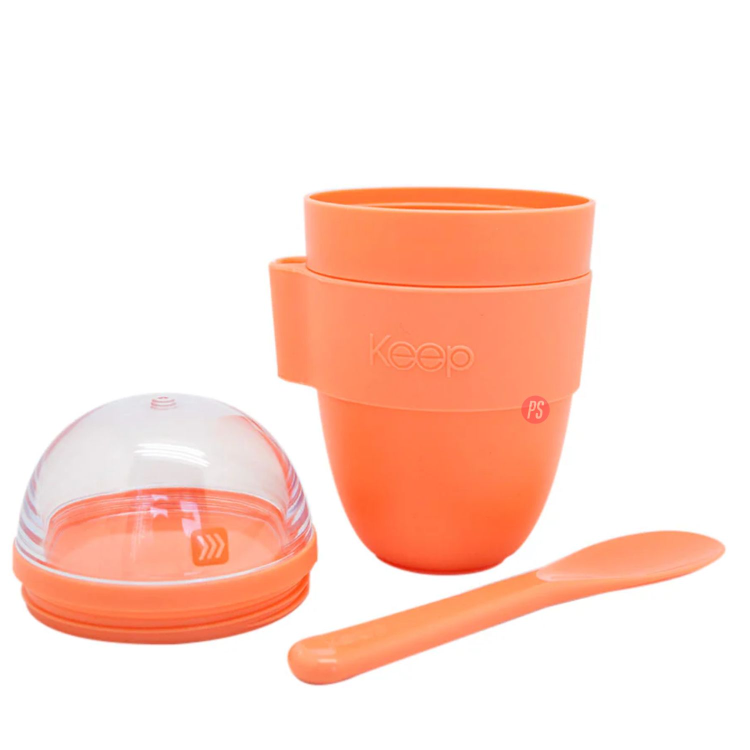 VASO SNACK KEEP 450 ML CON CUCHARITA CORAL - PS - 2