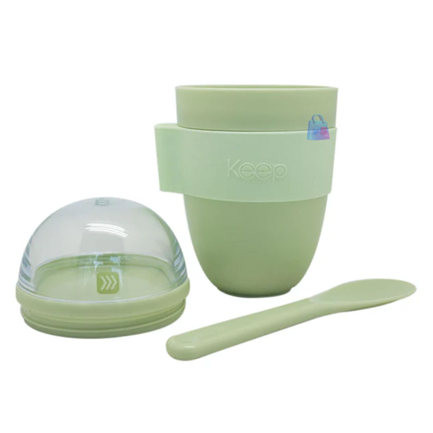 VASO SNACK KEEP 450 ML CON CUCHARITA CORAL - PS - 2