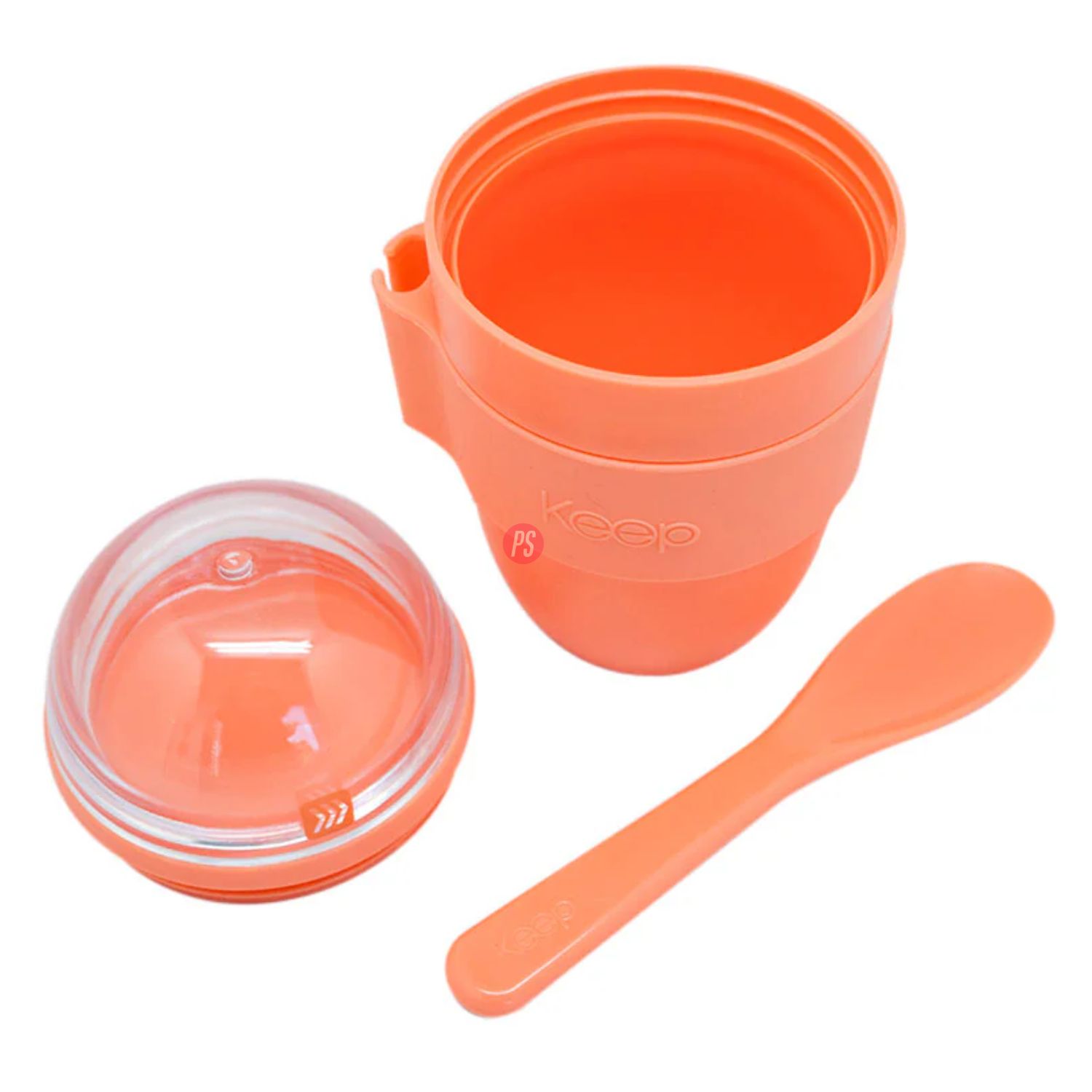 VASO SNACK KEEP 450 ML CON CUCHARITA CORAL - PS - 3
