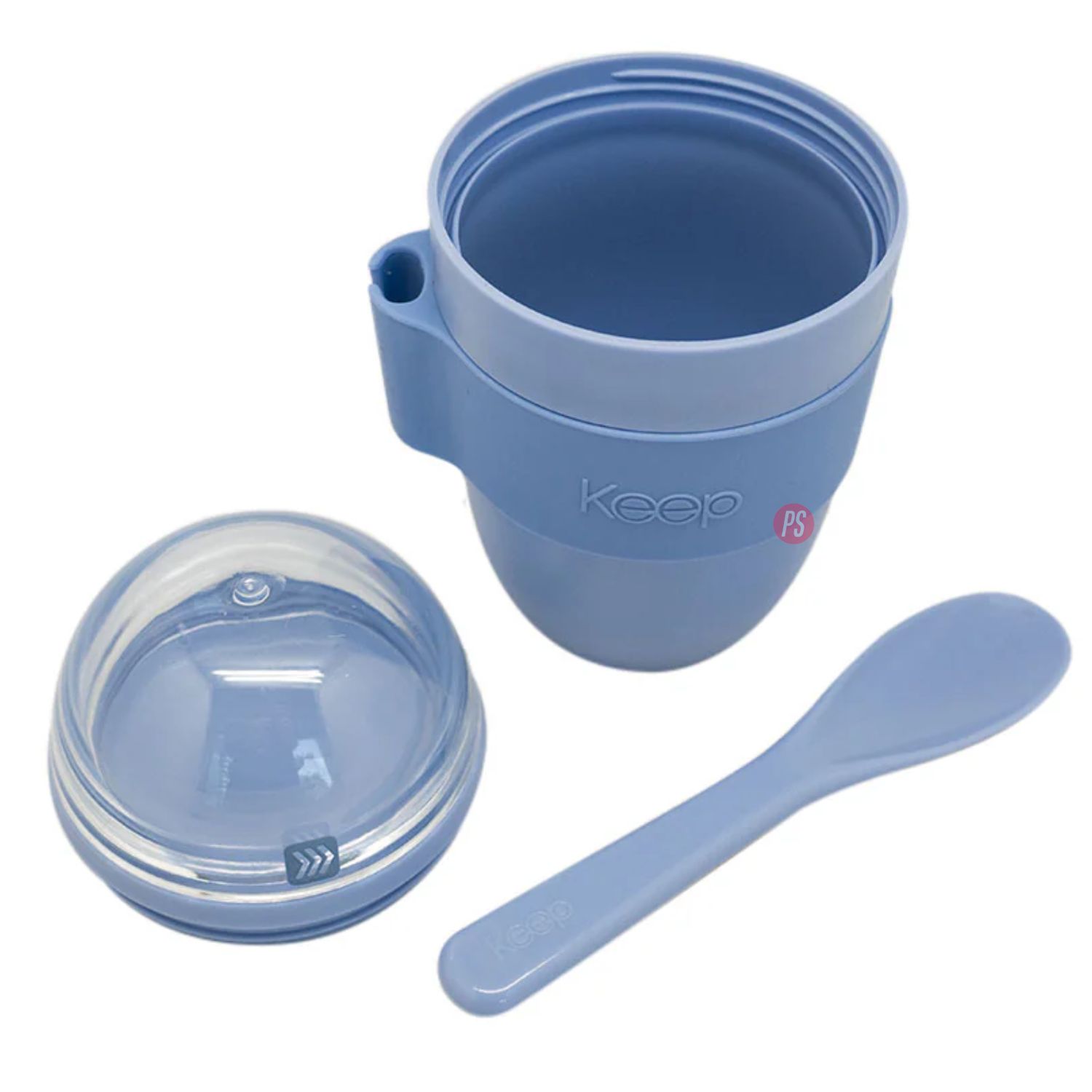 VASO SNACK KEEP 450 ML CON CUCHARITA CORAL - PS - 3