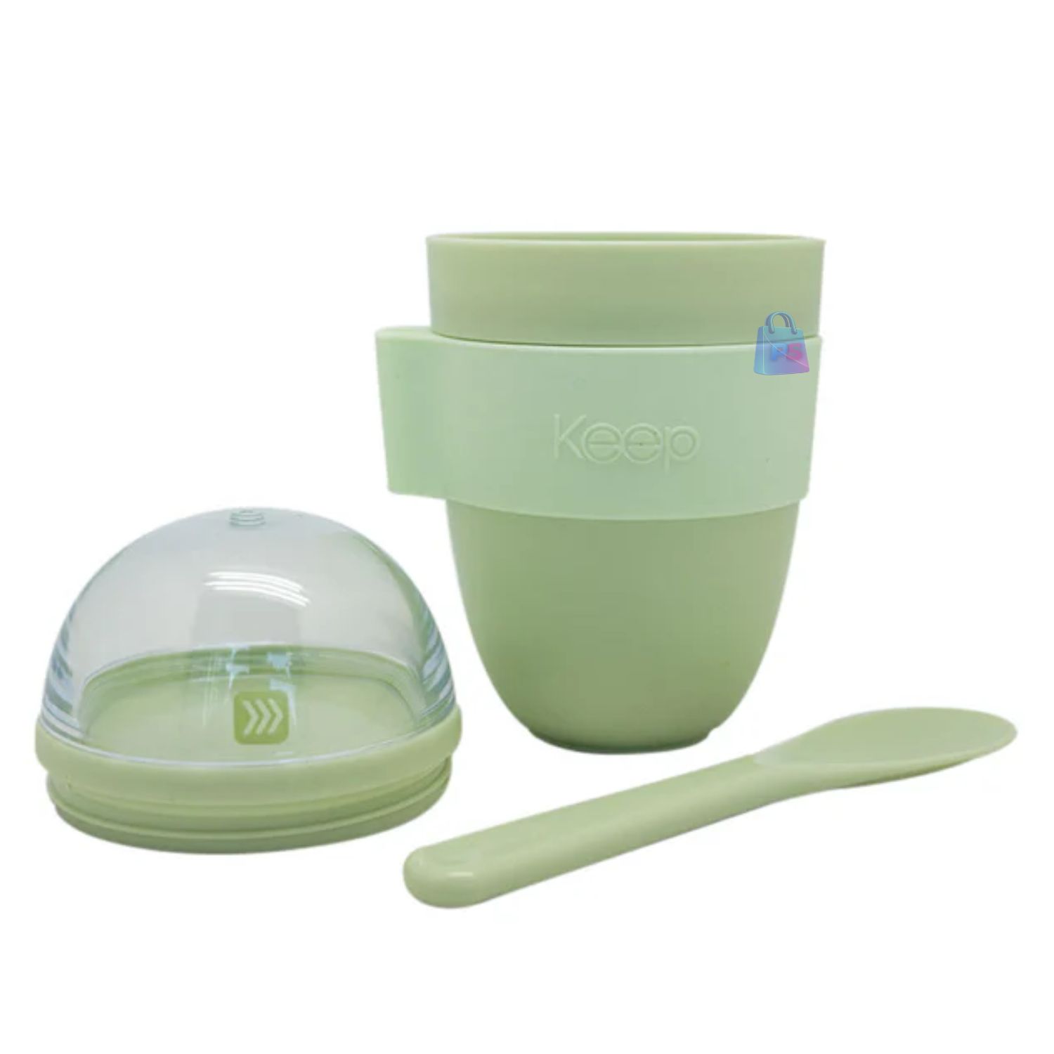 VASO SNACK KEEP 450 ML CON CUCHARITA CORAL - PS - 3