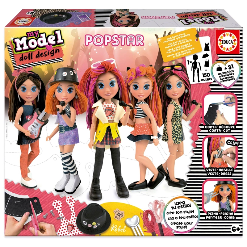 MUÑECA POP STAR PARA DISEÑAR ROPA +150 LOOKS CREATIVOS - PS - 1