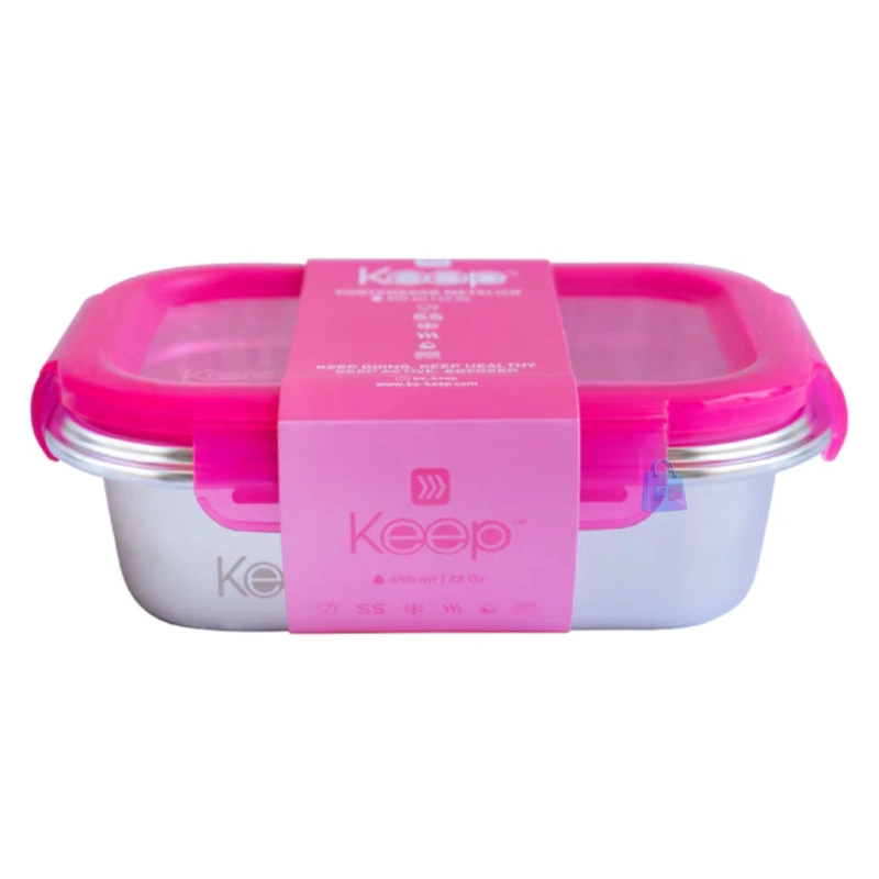 HERME TICO KEEP 650ML ACERO + CUBIERTOS ON THE GO ROSA - PS - 2