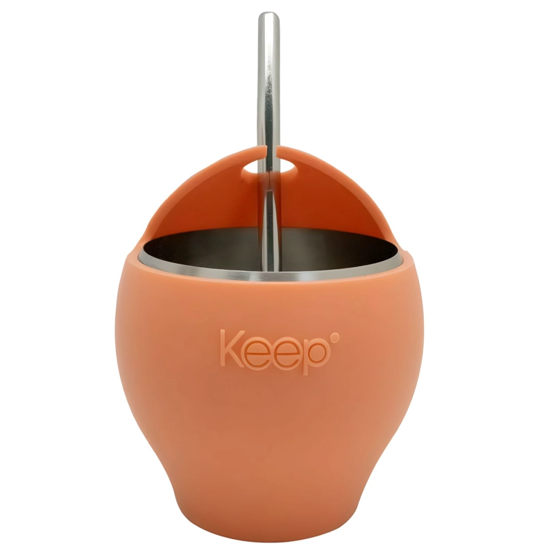 MATE ACERO INOXIDABLE 230ML CON BOMBILLA NEGRO - PS - 1