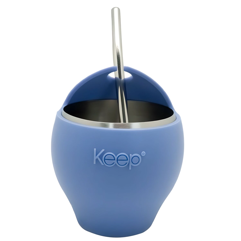 MATE ACERO INOXIDABLE 230ML CON BOMBILLA NEGRO - PS - 1