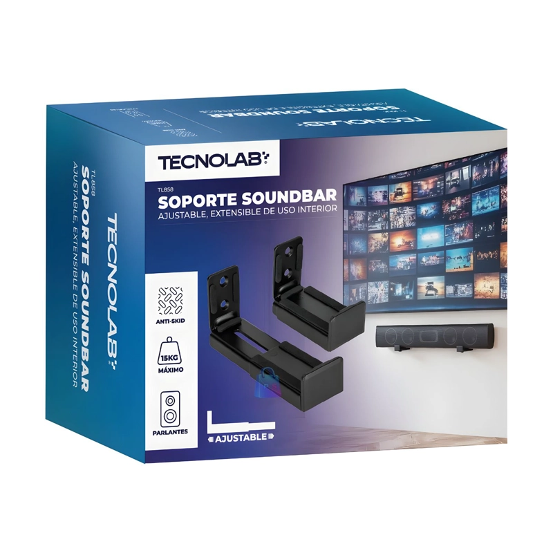 SOPORTE SOUNDBAR AJUSTABLE 15KG ANTIDESLIZANTE - PS - 4