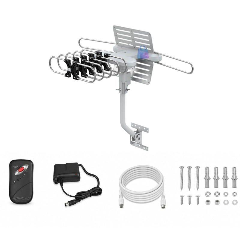 ANTENA TV CON MOTOR 360 GRADOS VHF UHF HD CON CONTROL - PS - 3