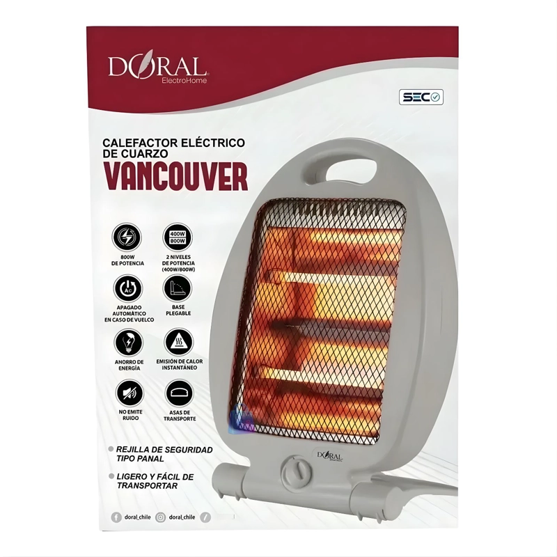 CALEFACTOR CUARZO 800W VANCOUVER BAJO CONSUMO - PS - 4