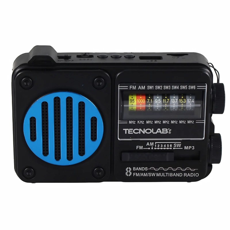 RADIO SOLAR BLUETOOTH AM FM USB LINTERNA LED ROJO - PS - 1