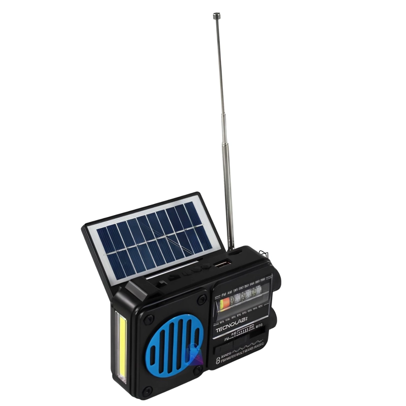 RADIO SOLAR BLUETOOTH AM FM USB LINTERNA LED ROJO - PS - 2